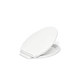 KOHLER K-27331-0 Glissade ReadyLatch Quiet Close Elongated Toilet Seat, White, Grip-Tight Hardware, Quiet Close Lid Prevents Slamming