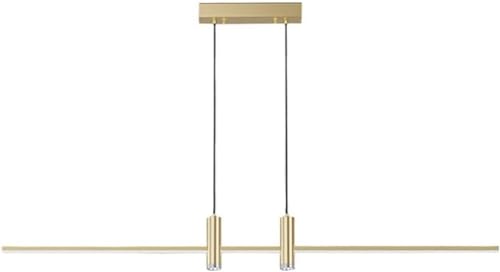Lustre LED suspension linéaire or 100 cm pour plafonnier de lustre