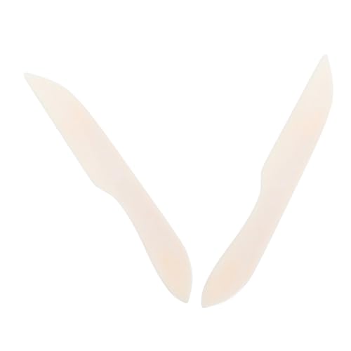 Beatifufu 2Pcs Genuine Bone Folder Paper Creaser Tool for Bookbinding Scrapbooking and Card Making Durable and Precision for DIY Crafts and Office Supplies Beige