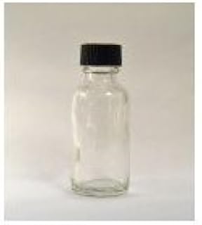 1 Oz (30 ml) Clear Boston Round Glass Bottle w/Cap - Pack of 360
