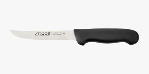 Arcos Cuchillo deshuesador con Hoja Acero Inoxidable Nitrum 160 mm. Cuchillo Carnicero Profesional para Cortar Huesos Carne. Mango ergonómico Polipropileno. Serie 2900. Color Negro.