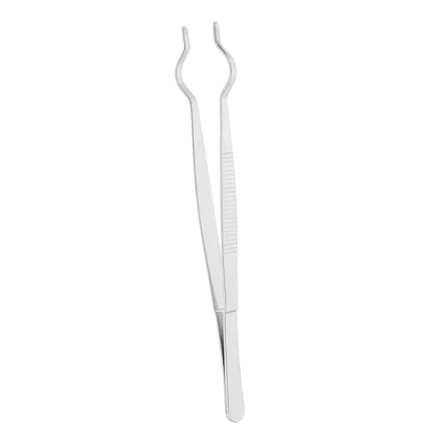 VALICLUD Pinza de Acero Inoxidable para Tubos de Ensayo Pinzas de Punta Redonda Resistentes Altas Temperaturas para Laboratorio y Clases Experimentales
