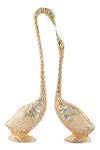Yashika Agancy �Pair of Kissing Duck Showpiece - 29 cm (Aluminium, Golden)
