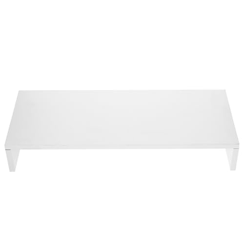 GARIOUANS Soporte Elevador de Monitor Blanco Multifunción para Ordenador Portátil y Pantalla Estante Reforzado para Escritorio Casa y Oficina Base Gruesa Resistente y Ahorro de Espacio
