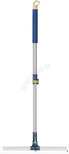 Image of Bathroom Cleaning Brush with Wiper - Long Handle 180 Rotate Toilet Brush, Tiles Cleaning, Floor Scrub for Kitchen and Bathroom Accessories, Blue Squeezee