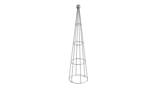 ELEO Rankobelisk Enna verzinkt - 160x34 cm Rankhilfe kegelförmig rund aus Metall für den Garten - Pflanzenstütze wetterfest feuerverzinkt dekorativ für Pflanzen draußen - auch als Weihnachtsdeko
