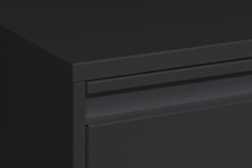 ARREGUI Basic CR206-B Waste Separation and Recycling Bin in steel with 2 buckets, 2 x 17 L (34 L), trash can, recycling cabinet, black