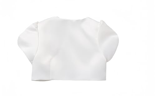 Girls' Bolero Shrug Cardigan Satin Short Sleeve Top Cardigan Princess Shawl Wedding Cape For Girls 3-10 years2