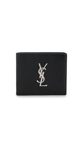 WHAT GOES AROUND COMES AROUND Womens Pre-Loved YSL Black Calfskin Bifold Wallet Black One Size