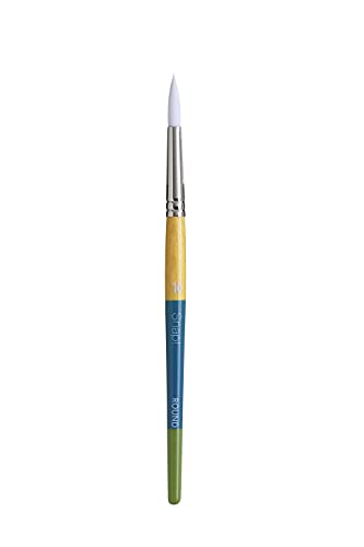 Darice Round Paintbrush - White Synthetic - Multicolored - Size 6, PAB98506