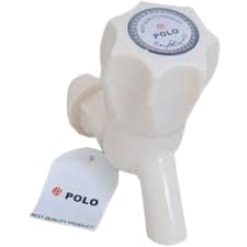 Polo Bib Cock PVC Plastic Bibcock/Water Tap for Kitchen, Bathroom Wash Basins (Pack of 5)