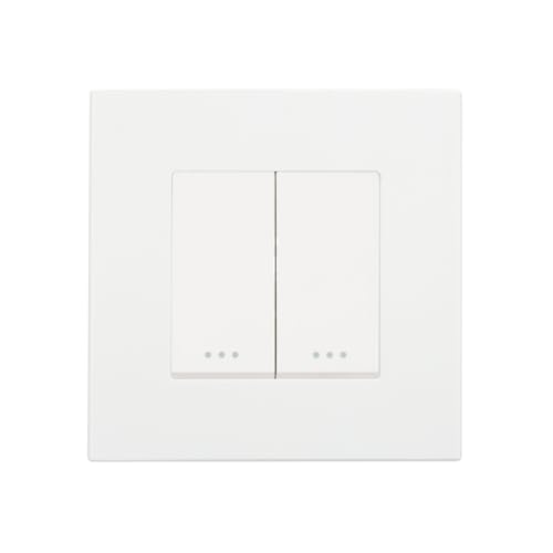 LEDKIA LIGHTING Interruptor Pulsador Doble con Marco PC Modern Blanco