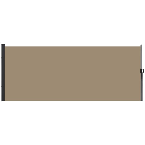 Outsunny Retractable Side Awning, Garden Privacy Screen Divider, Full Cassette Wind Breaker for Hot Tub, Balcony, Terrace, Pool, 400 x 160cm, Khaki