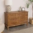 Treeform Solid Mango Wood 7-Drawer Chest of Drawers | Vintage French Country Wide Dresser | Wooden Storage Cabinet & Sideboard for Bedroom & Living Room (130 x 40 x 78 cm, Natural Finish)-image-17