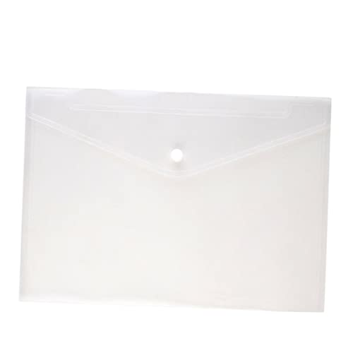 FUNOMOCYA 24個 透明ドキュメントバッグ 白色スナップボタン付き 耐水 耐破れ