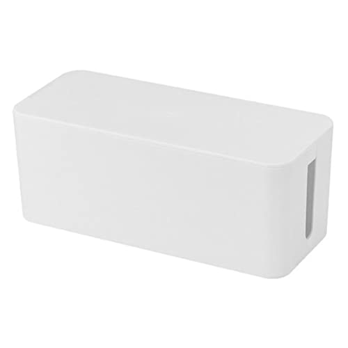Scatola ordinata per cavi Organizzatore di conservazione del filo antidusta Casa di stoccaggio White 23x12x11cm, scatola di conservazione del filo