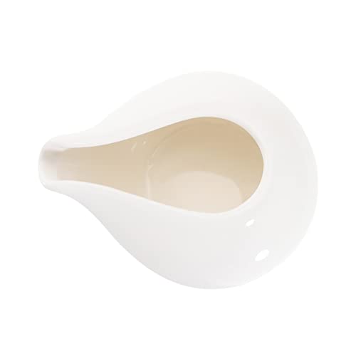 KICHOUSE 1pc Ceramic Sauce Pot Gravy Sauce Container Steak Sauce Cup Restaurant Sauce Boat Broth Server Sauce Dispenser Mini Gravy Jug Soy Sauce Pitcher Kitchen Supplies Ceramics White