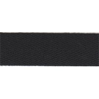 ETR201/BLK | nero 100% cotone a spina di pesce tape | 20 mm x 50 m