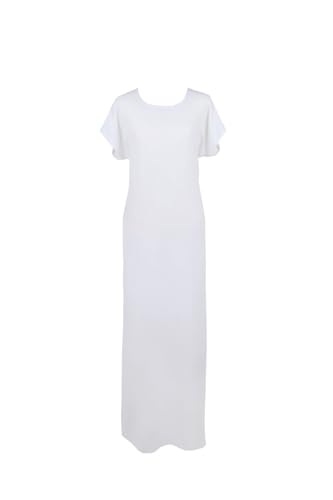MA premium CEY Inner abaya ladies long modest maxi dress causal/formal under abaya (jalabiya) relaxed soft body touch breathable suit (White Medium)