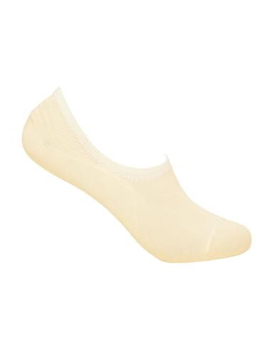 Manyavar Calcetines mocasines lisos, antideslizantes, no se ven, calcetines tobilleros de corte bajo, crema, Altoa única
