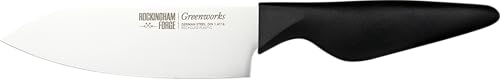 Rockingham Forge Greenworks Small Chef's Knife 15cm Blade, Black Recycled Plastic, German Stainless Steel, Dishwasher Safe