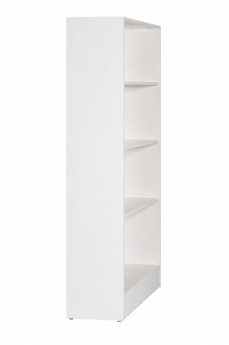 Image of DeckUp Muvo 4-Shelf Engineered Wood Book Shelf and Display Unit (White, Matte Finish)