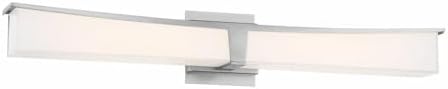 GEORGE KOVACS P1534-084-L Plane LED Vanity Bath Light, 1-Light, 40 Total Watts, 5-in H x 30-in W, Brushed Nickel