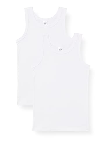 Schiesser Jungen 2 Pack Unterwäsche Unterhemd - 95/5 Organic Bio Baumwolle - Größe 140 Bis 176, Weiss_173538, 176