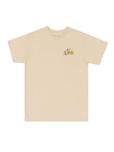 Peter Rabbit Unisex T-Shirt (US, Alpha, Large, Regular, Regular, Sand)