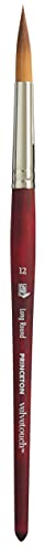 Princeton Velvetouch, Series 3950, Paint Brush for Acrylic, Oil and Watercolor, Long Round, 12