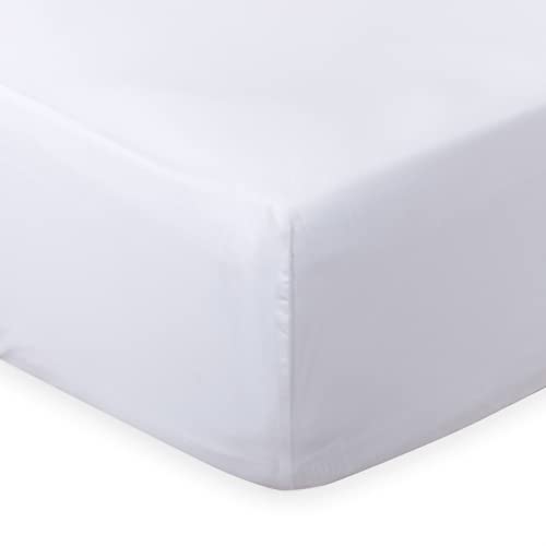 LuxClub Single Fitted Sheet Bedding with 45cm Depth, Extra Deep Soft Cooling Bed Sheets Microfiber Fabric Ease Care Soft & Comfortable Fade Resistant - White, Single