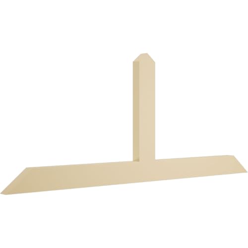 60"W x 25"H x 2"D x 4"F, 10/12 Pitch, Portland Signature Urethane Gable Bracket, Primed Tan