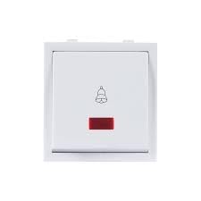 SEER Bell Switch for home outdoor with Indicator, 6A 240V,2 module Polycarbonate, White-image-39