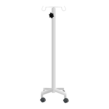 Metal Saline IV Stand For Hospital Bag Holder | Infusion Stand | Adjustable height Hose Stand with Wheels | IV Bag Stand with Wheels (White Color) (B0DFTSVV2K) Amazon Price History, Amazon Price Tracker