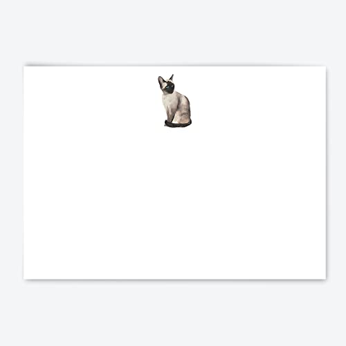 Me Loovely Siamesische Katze flache Grußkarte und Umschläge Set A6 Größe Tier Blank Notizkarten für alle Anlässe (20 Stück, ohne Ordner) Cover