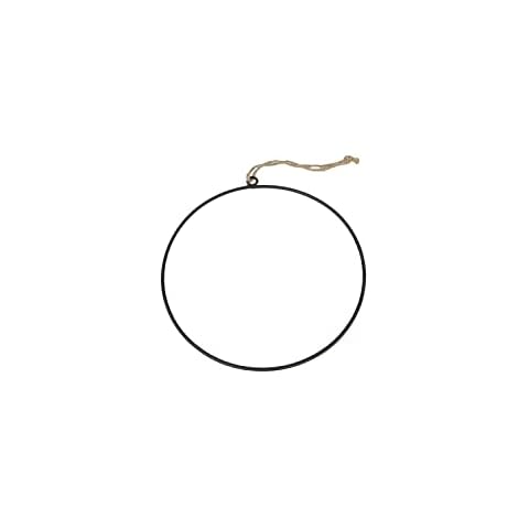 Pandecor Black Metal Hanging Circle with Natural Fiber Cord d. 25 cm Cover