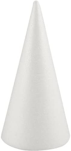 Floralcraft 20Cm Polystyrene Foam Cone | Styrofoam Cone For Diy Craft, Modelling, Floristry & Display Projects