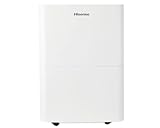 Hisense 35-Pint Dehumidifier, 3 Speed (Lo,Hi, Auto ), Noise Level 48 dB, Compact size, Auto shut-off, 115v, Up to 3000 sq ft, DH5022K1W - (Renewed)