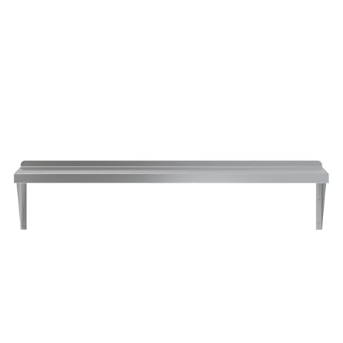 Image of AmGood 12 inch x 48 inch Stainless Steel Wall Shelf | Appliance & Equipment Metal Shelving | Kitchen, Restaurant, Garage, Laundry, Utility Room | Heavy Duty | Squared Edge | NSF Certified