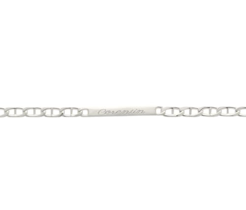 Gourmette Identité Argent 925 Homme Femme Tata Gisèle Bracelet Maille Marine Gravé