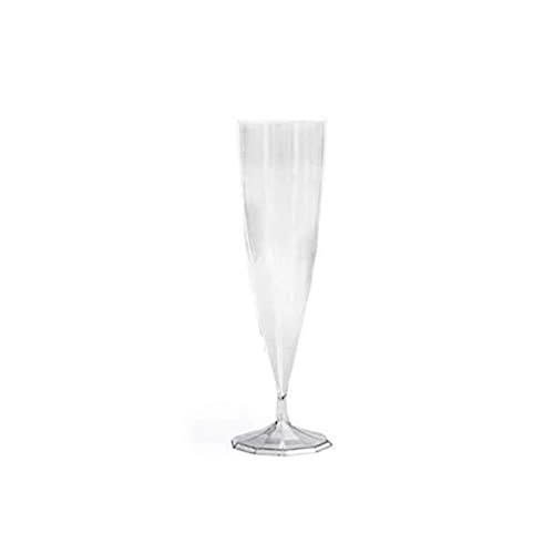 SANYGIENE Flûte à Champagne Cristal | Capacité 13 cl | Lots de 20 Flûtes Réutilisables | Vaisselle de Fêtes Jetable et/ou Réutilisable Cover