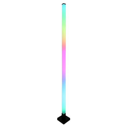 Lámpara musical de pie RGB TUYA negro de diseño vertical con iluminación inteligente
