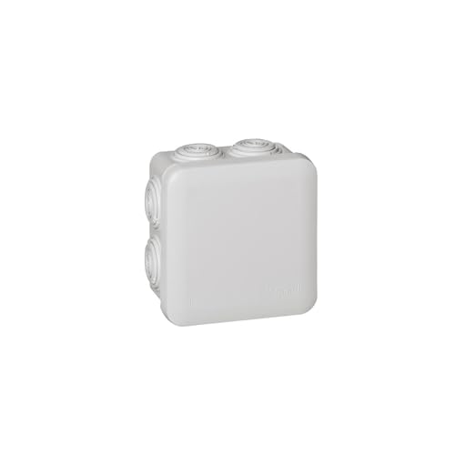 Legrand 092012 - Boîte de dérivation carrée Plexo 80x80x45mm - étanche IP55-7 entrées souples