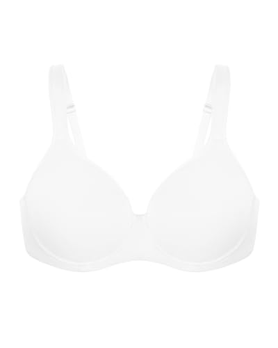 Image of HSIA Minimizer Bras for Women, Full Coverage Underwire T-Shirt Bra, Joan | Plus-size fit, seamless unlined cups, stretch fabric, U-shaped back smoothing, wide cushioned adjustable straps