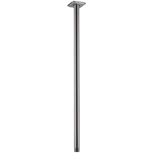 Shower Arm With Flange 22.3 Inch Stainless Steel Ceiling Mounted Shower Arm Rainfall Shower Head Extension Pipe, Npt 1/2 To Ips 1/2,Brushed Nickel #TOP8