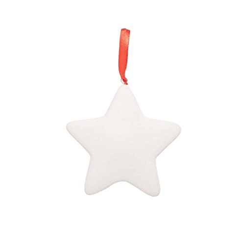 Baker Ross FC109 Bolas de Cerámica en forma de Estrella - Paquete de 4, Haz tus Propias Decoraciones, Adornos Navideños, Proyecto Ideal de Manualidades para que los Niños Decoren
