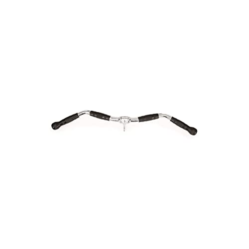 AMAYA SPORT Barra Bíceps Tríceps, Agarra 72 cm, Barra Curva Acero recubierto de Caucho Negro, Barra Z con Sujeción Segura de Pesas, Mango Antideslizante y Cómodo
