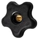 12mm female thread x 38mm five star head brass insert thro hole fully open bakelite clamping knobs - 1 No