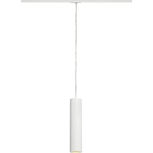 Vetrineinrete® Faretto track a sospensione per binario regolabile faro proiettore monofase attacco gu10 (Bianco)