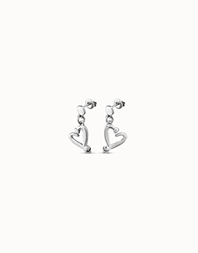 UNOde50 ONE LOVE Heart Dangle Earrings Sterling Silver-Plated2